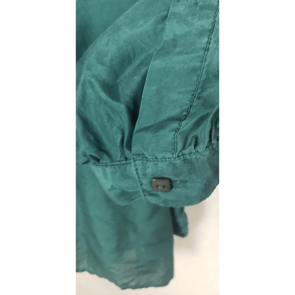 SOSTANZA Plus Size 24W Green 100%‎ Silk Button Front Tunic Blouse Fall Christmas - Picture 5 of 9
